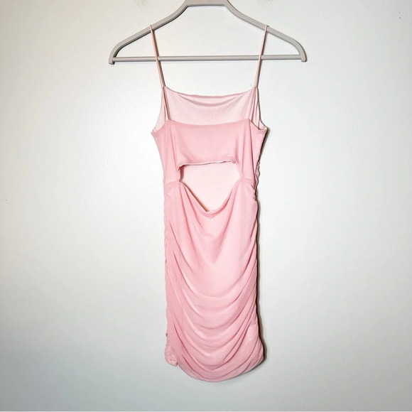 Hello Molly Favorite Things Dress Pink Medium Cutout Bodycon Ruched Fitted Party - Picture 5 of 11